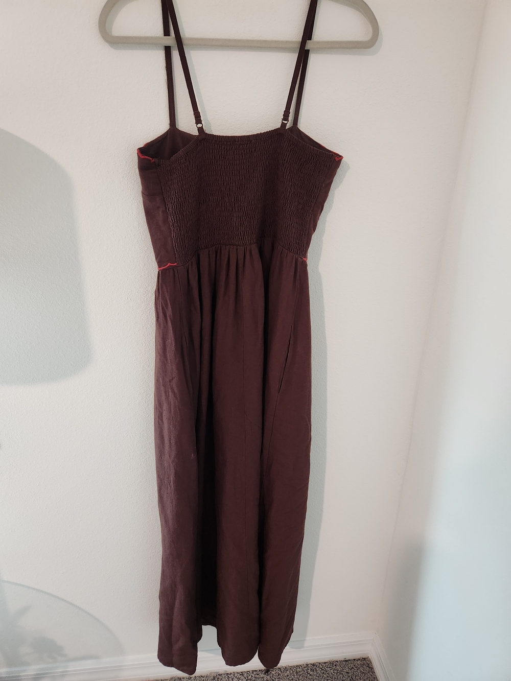 Brown Floral Embroidered Maxi Dress - Picture 5 of 5